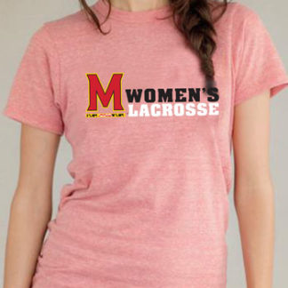 UMD Women's Lacrosse - Ladies Alternative Apparel Eco Heather Red Crew Tee Shirt