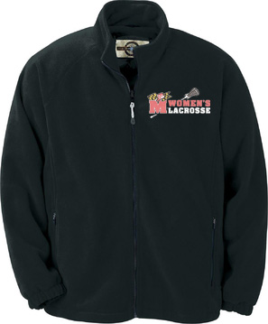 Men's North End Black Interactive Fleece Jacket Full Zip - UMD Women’s Lacrosse logo embroidered left chest - Image 2