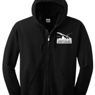 Chesapeake Bay Kayak Anglers Full Zip Black Sweatshirt