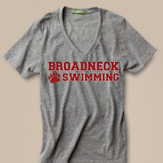 Broadneck High School Swimming V-Neck Tee Shirt