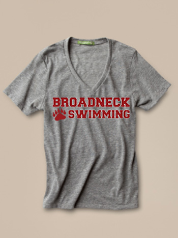 Broadneck High School Swimming V-Neck Tee Shirt