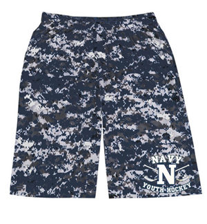 Navy Youth Hockey Badger Blue Camo Short