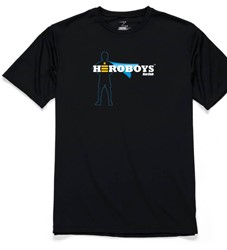 Hero Boys Men's Performance Black Shortsleeve Tee