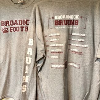 Broadneck Bruins Football 2019 Limited Edition Longsleeve Game Shirt **WHILE SUPPLIES LAST**
